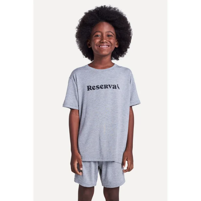 Pijama Mini Malha Viscose Tp Pais Cinza Mescla - 12