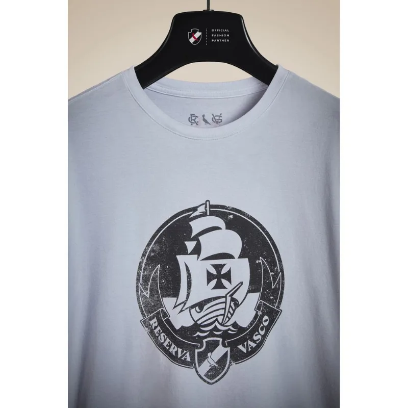 Camiseta Estampada Brasao Vela Desgaste Branco - P