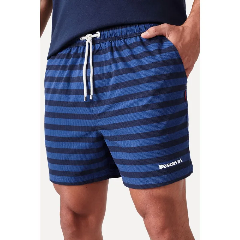 Short Praia Listrado Athletic Azul Carbono - G