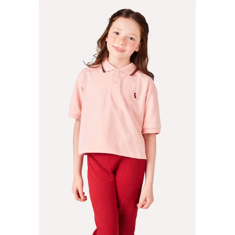 Polo Cropped Mc Menina 3 Frisos Rosa Lotus - 02