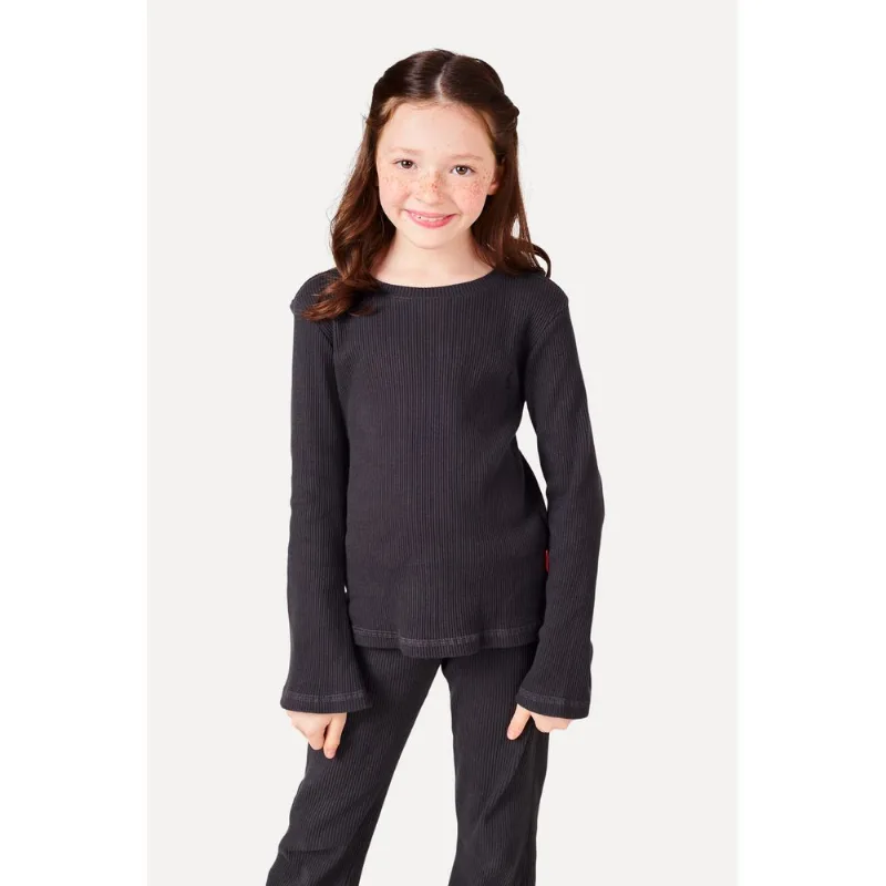 Blusa Ml Menina Canelada Preto - 14