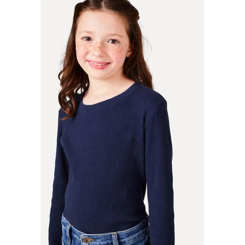 Blusa Ml Menina Canelada Marinho - 02