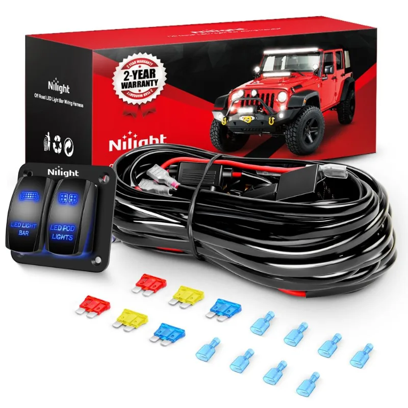 Kit De Cablagem Nilight 16awg Led Light Bar 12v 2 Gang