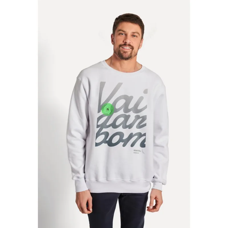 Moletom Gola Careca Vai Dar Bom Branco - G