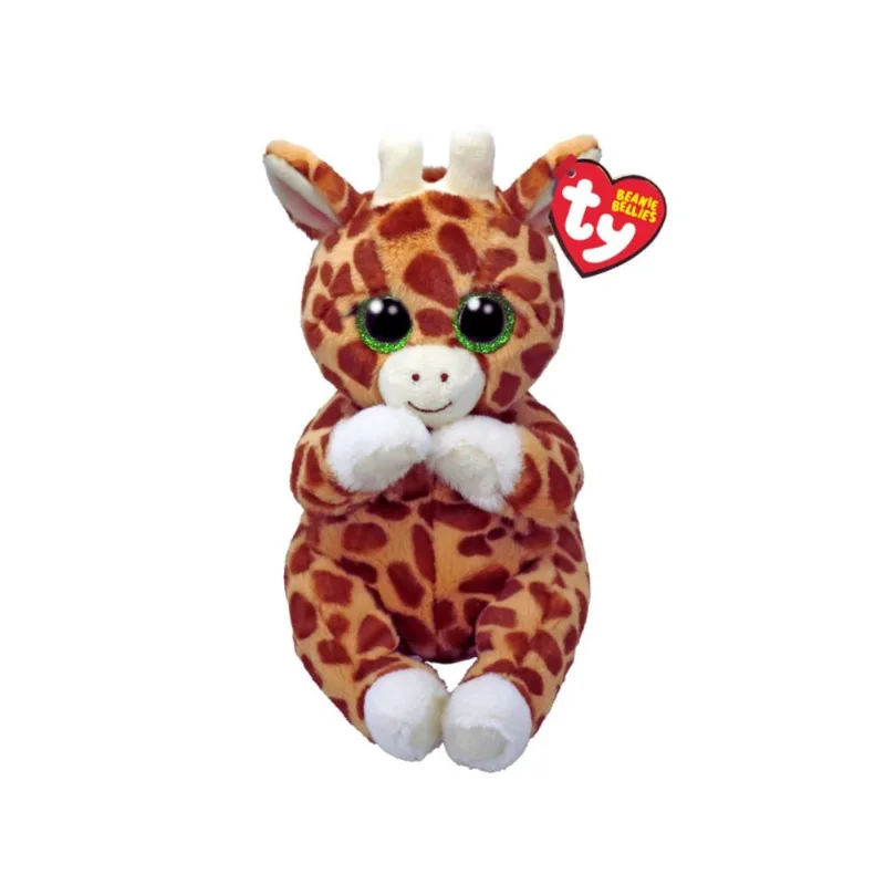 Pelúcia Ty Beanie Bellies Girafa Tippi 21cm Original com Olhos Brilhantes e Textura Macia