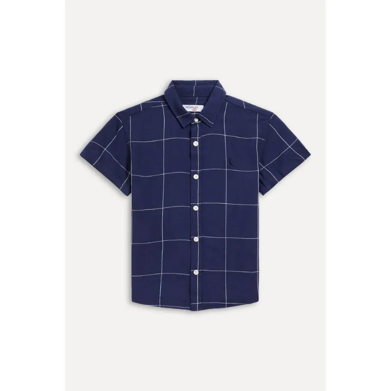 Camisa Mini Grid Marinho Marinho - 16