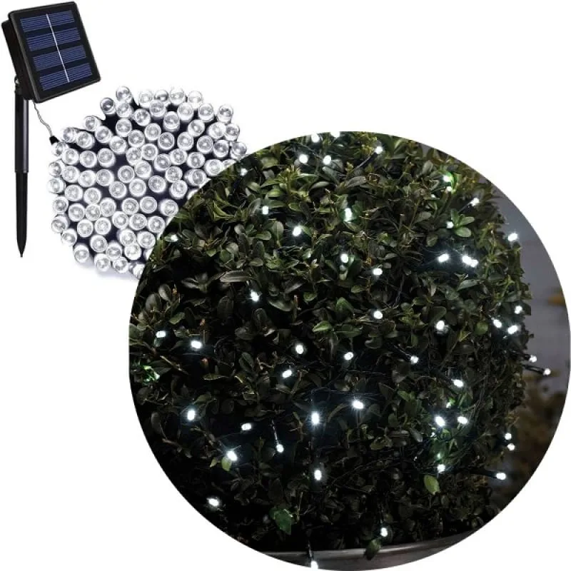 Pisca Cordão Varal Solar Externo 100 Lâmpadas LED Branco 10M - Genérico