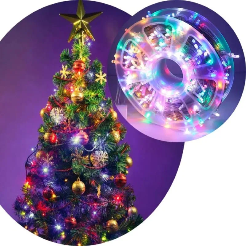 Pisca Varal Cordão Natal 600 Lâmpadas LED Colorido 100M 220v - Genérico