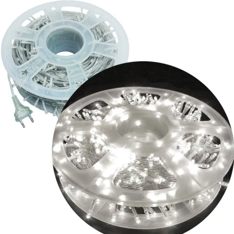 Pisca Varal Cordão Natal 600 Lâmpadas LEDs Branco 100M 220v - Genérico