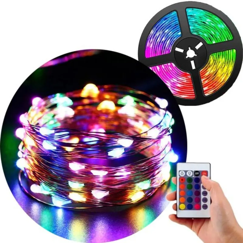 Fio de Fada LEDs Colorido 100 Lâmpadas Musical Natal 10M USB