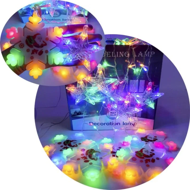 Pisca Cascata Flocos Natal 80 Lâmpadas LEDs Colorido 3M 220v - Genérico