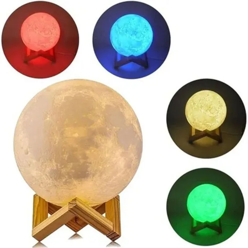 Umidificador Ambiente Lua Cheia LEDs Multicores Suporte 14cm - OUTRAS MARCAS