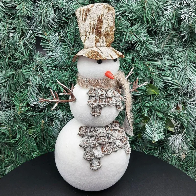 Boneco De Neve Cachecol Cartola Enfeite Natalino Isopor 34cm - OUTRAS