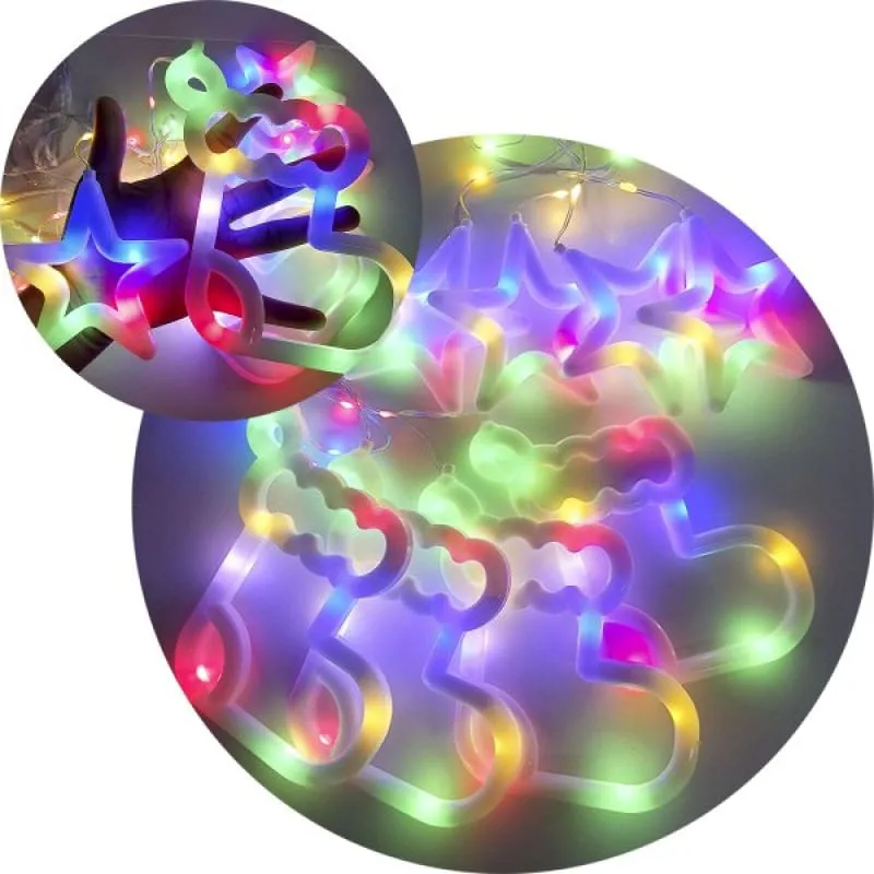 Pisca Cascata Meia Bota Natal 95 LEDs Colorido 3M 110v-220v - Genérico
