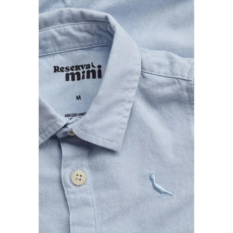 Body Camisa Bb Oxford Ml Azul Claro - G