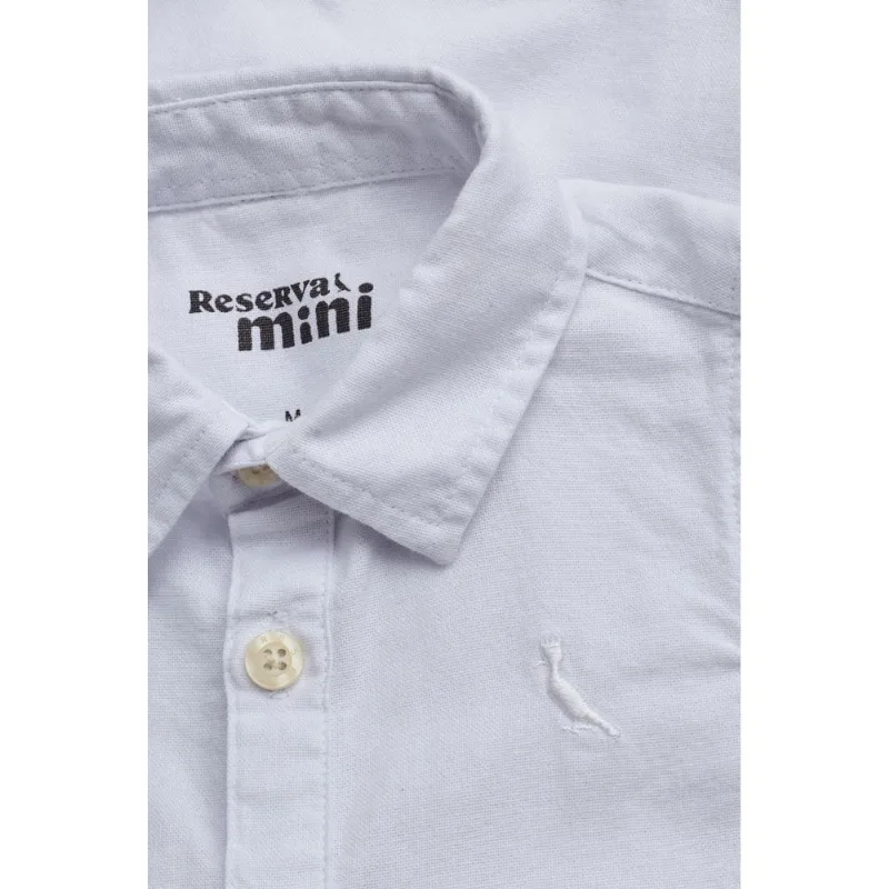 Body Camisa Bb Oxford Ml Branco - M
