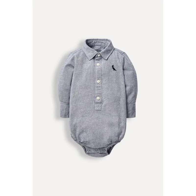 Body Camisa Bb Oxford Ml Marinho - P