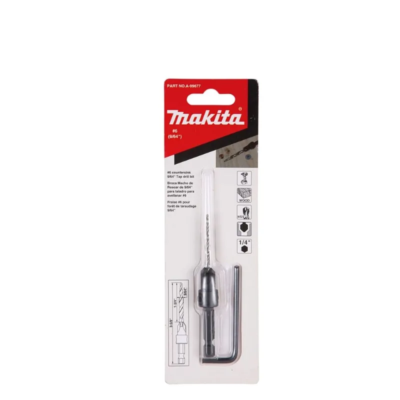 Broca Escareadora Parafusadeira N12 Chave Hexagonal Makita