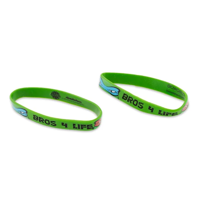Pulseira De Borracha Teenage Mutant Ninja Turtles, Pacote Com 2
