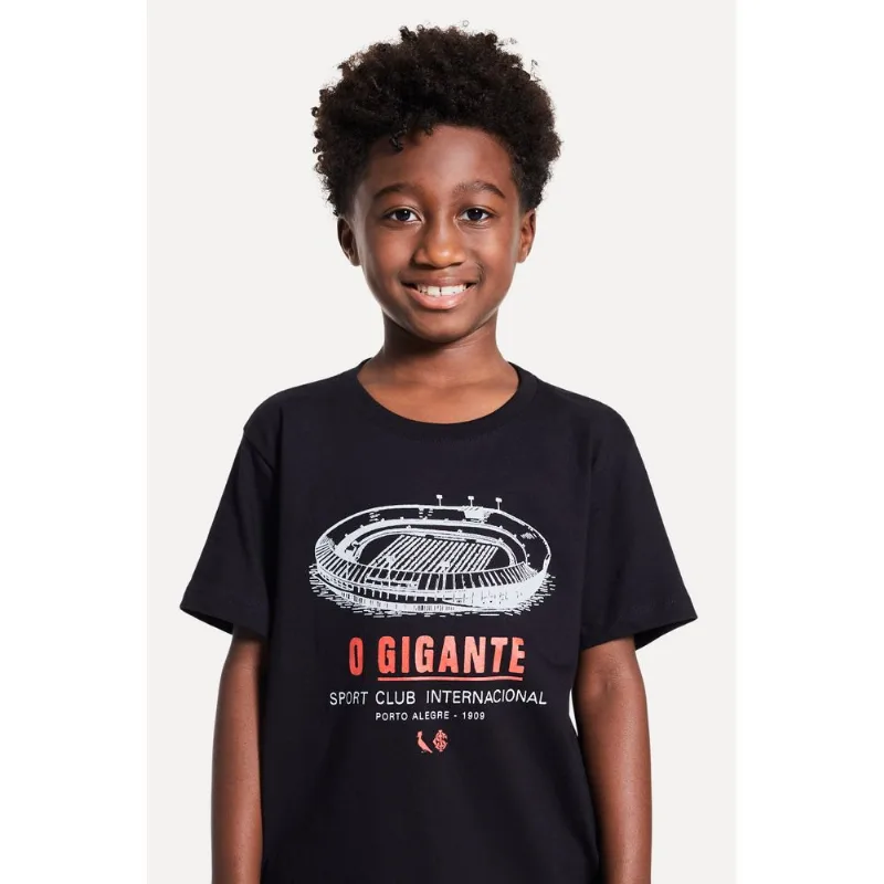 Camiseta Mini Estampada O Gigante Inter Preto - 06