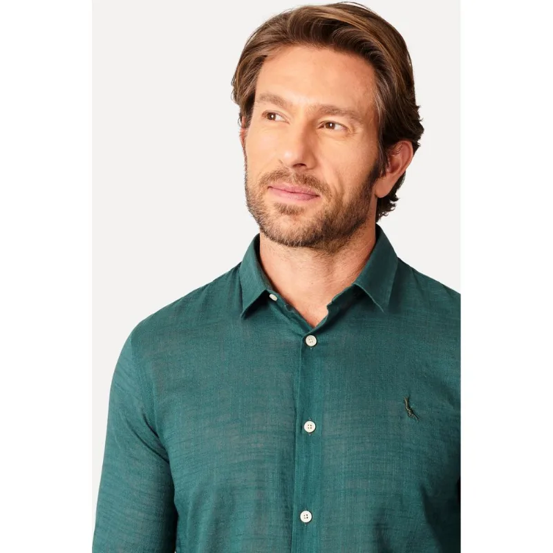 Camisa Ml Flame Leve Verde Esmeralda - Gg