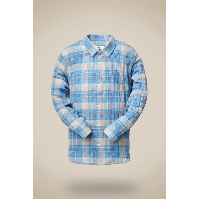 Camisa Mini Ml Xadrez Samuka Azul Petroleo - 06