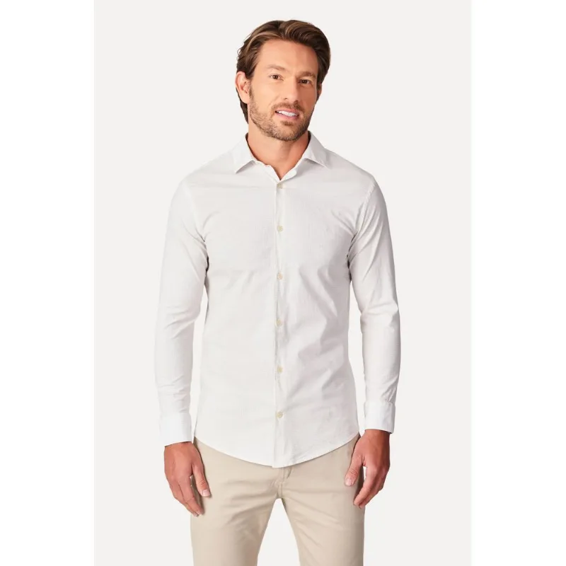 Camisa Enxuto Xadrez Tech Cinza Claro - M