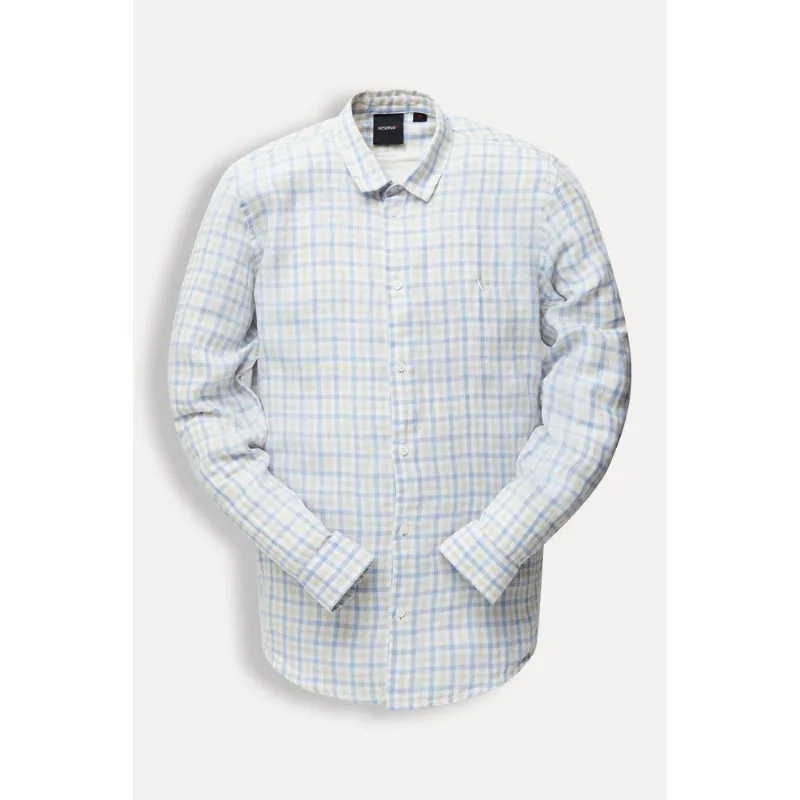 Camisa Ml Listras Little Blue Azul Claro - P