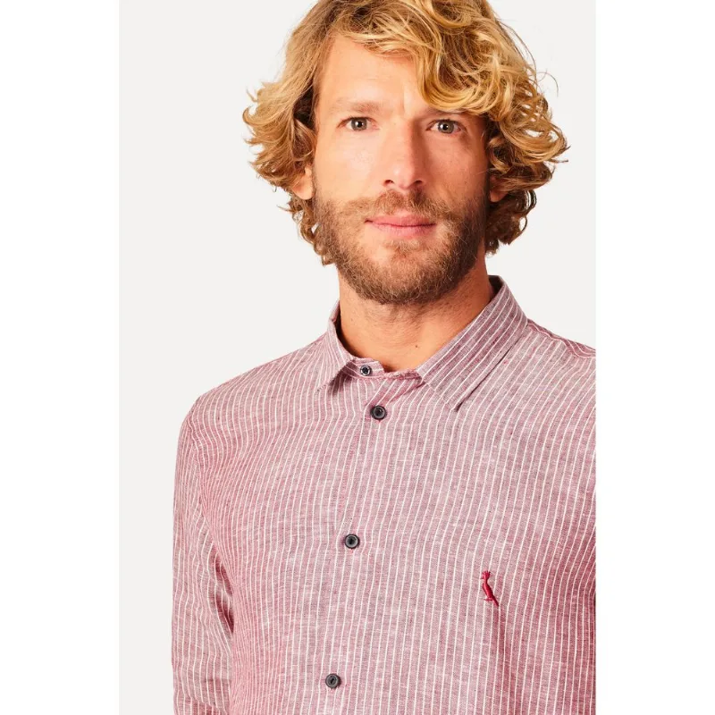 Camisa Ml Listras Rm Bordeaux - Gg