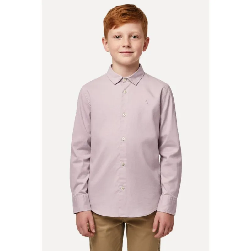 Camisa Mini Ml Oxford Color Rosa Seco - 14