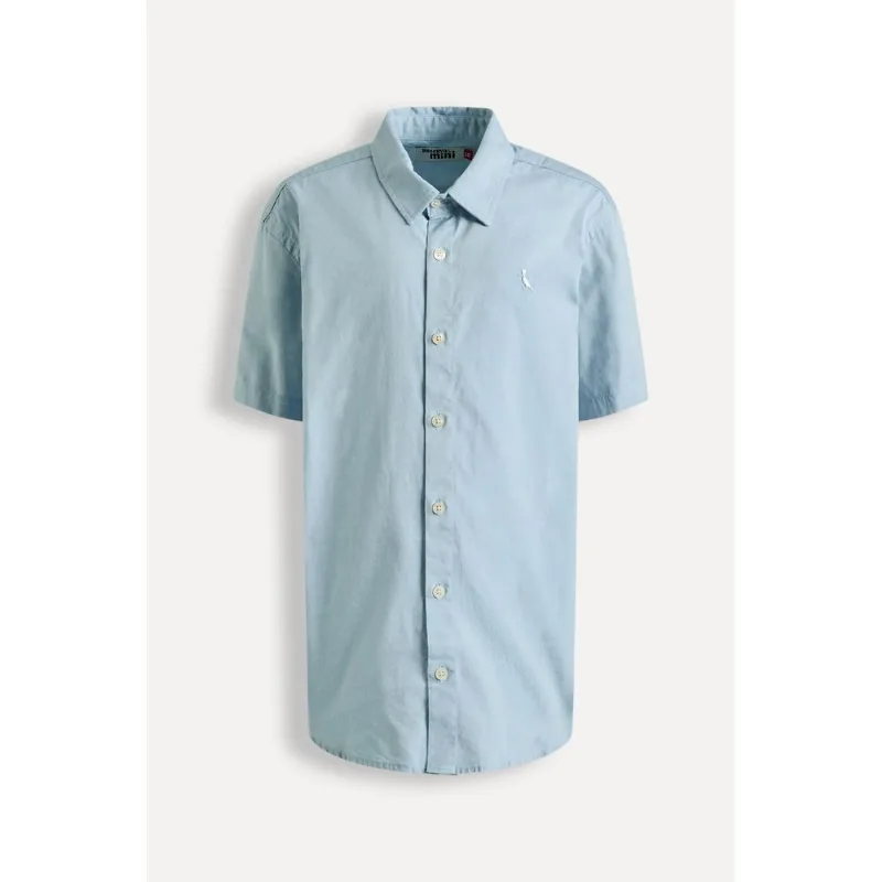 Camisa Mini Mc Oxford Color Verde Esmeralda - 08