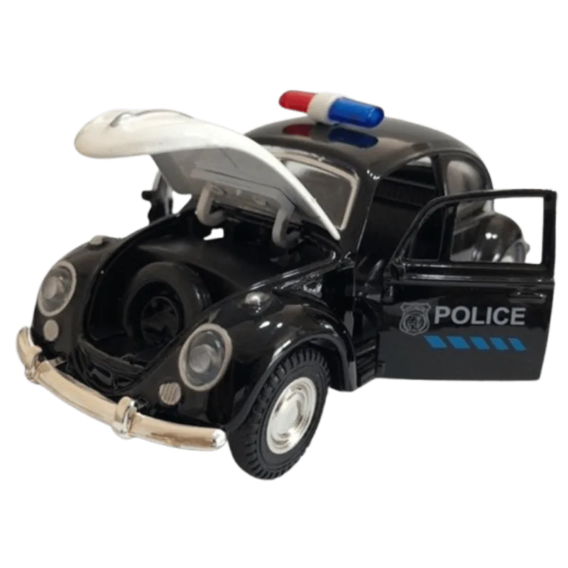 Super Carrinho De Ferro Fusca Clássico Polícia 1/32 Miniatura Coleção