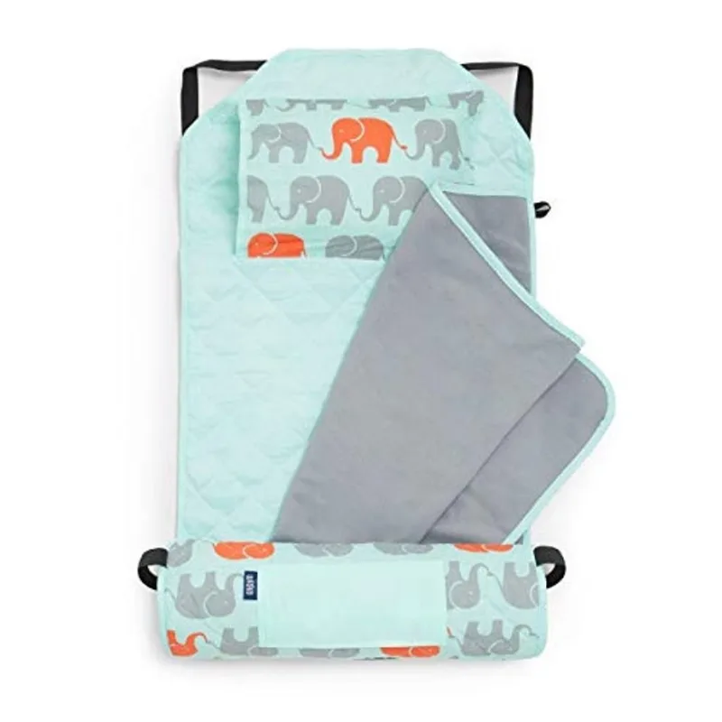 Tapete de soneca moderno wildkin kids com travesseiro reutilizável para meninos e meninas, perfeito para tapete de dormir elementar, apresenta alças de canto elástico, materiais de mistura de algodão