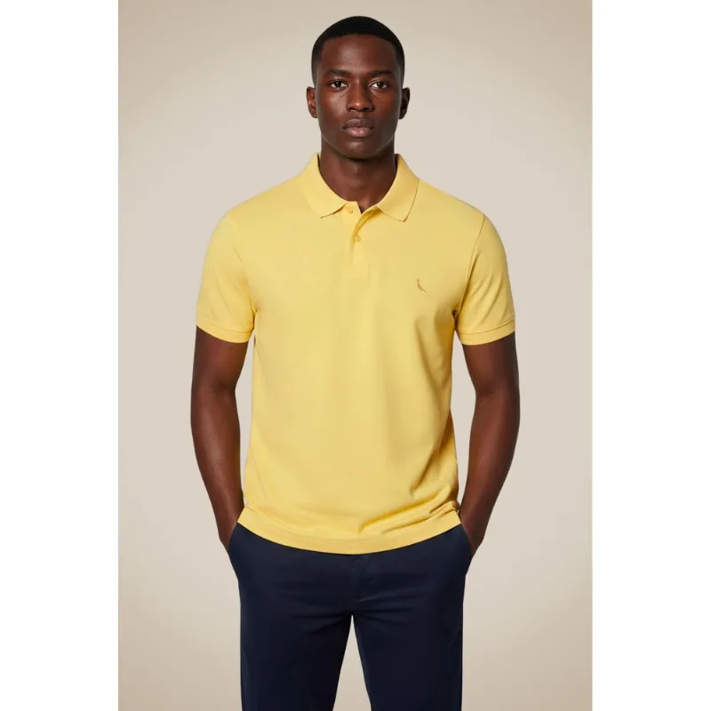 Polo Pima Piquet Amarelo Sol - M