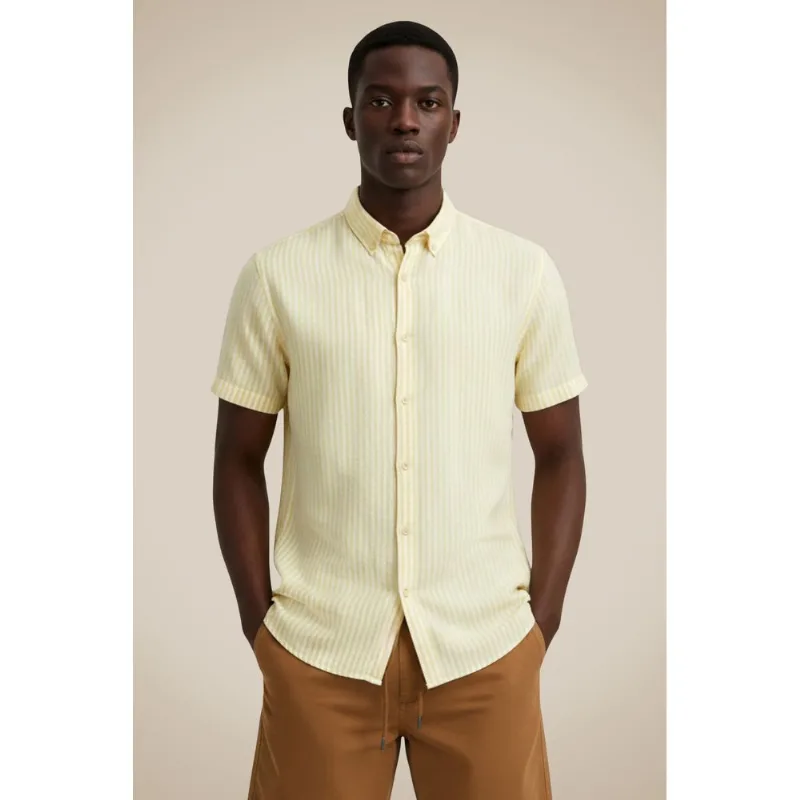 Camisa Mc Linho Trancoso Amarelo Claro - M