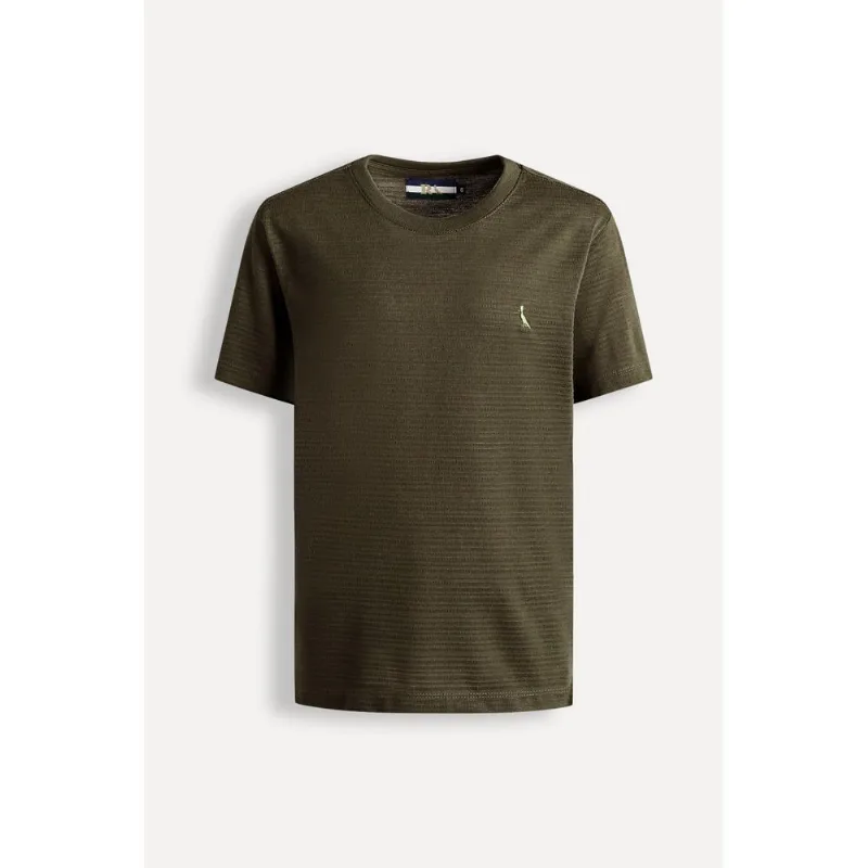 Camiseta Mini Textura Bristol Verde Musgo - 12