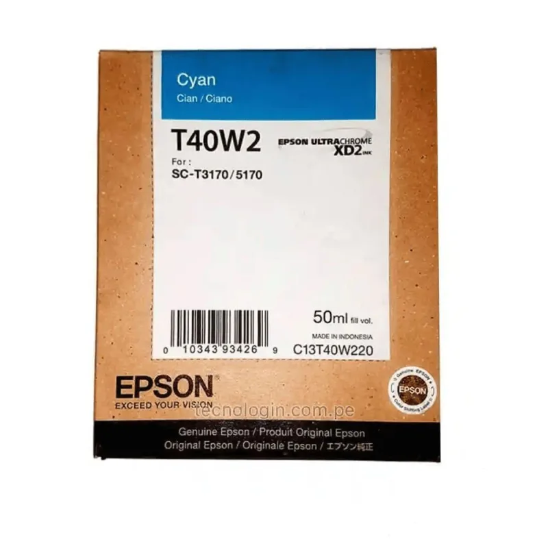 Cartucho de Tinta Epson T40w220 Ciano com Ultrachrome XD2 50ML - epson