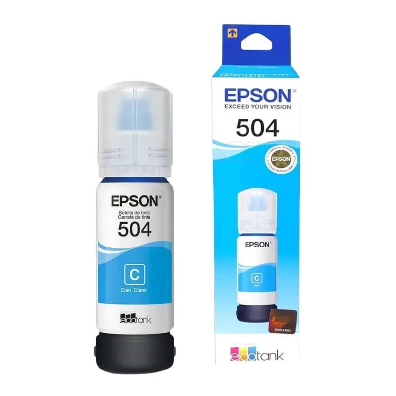 Refil Tinta Original Epson 504 Ciano L4150 4160 6161 6191