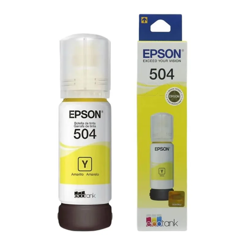 Refil Tinta Original Epson 504 Amarelo L4150 4160 6161 6191