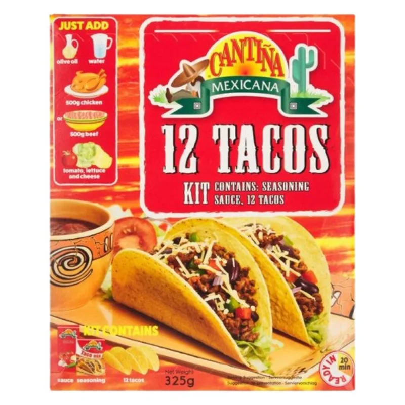 Kit Taco com 12 Unidades Cantina Mexicana 325g - Cantiña Mexicana