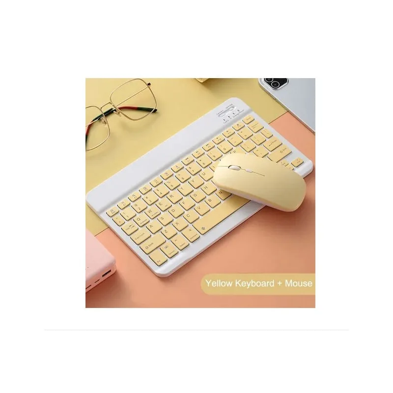 Conjunto de teclado e mouse Bluetooth recarregável para tablet - Não Disponível