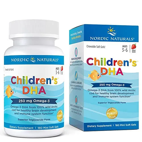 Nordic Naturals Para Crianças Dha Morango - 180 Cápsulas Gelatinosas - Não Informado