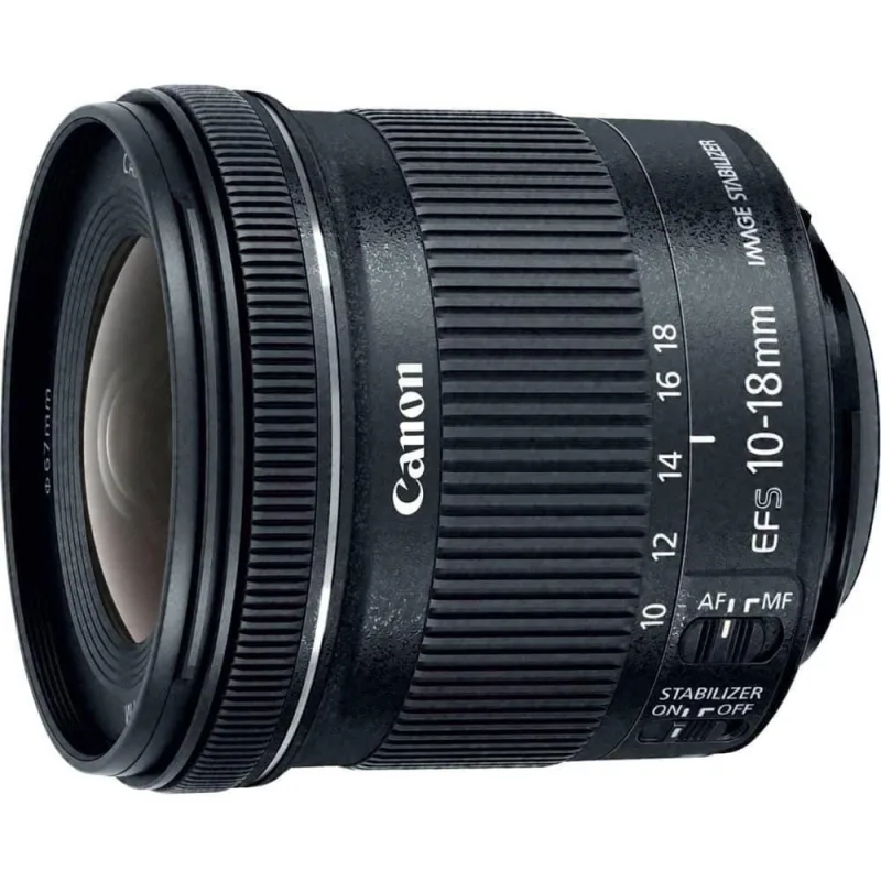 Lente Para Câmera Canon Ef-s 10-18mm F-4.5-5.6 Is Stm Zoom Ultra Grande Angular Preto - Não Informado
