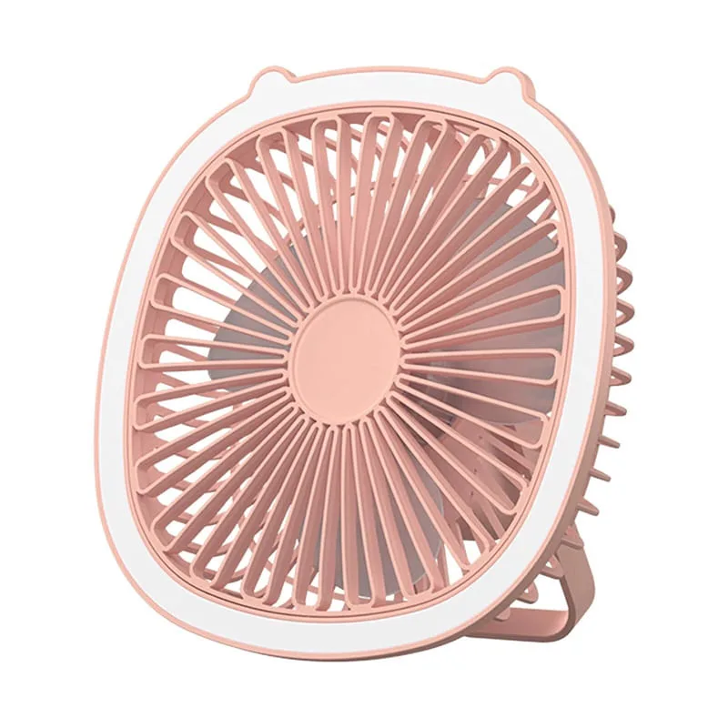 Ventilador de mesa Ventilador de teto Bear Ear com luz de preenchimento USB rosa - Não Disponível