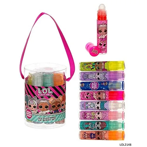 L. O. L. Surpresa! Lembrancinhas - vasilha de brilho labial de 7 peças com adesivos bônus Lembrancinha de festa - Não Disponível