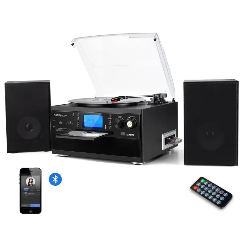 Toca-discos Bluetooth Com Mesa Giratória Digitnow Com Alto-falante