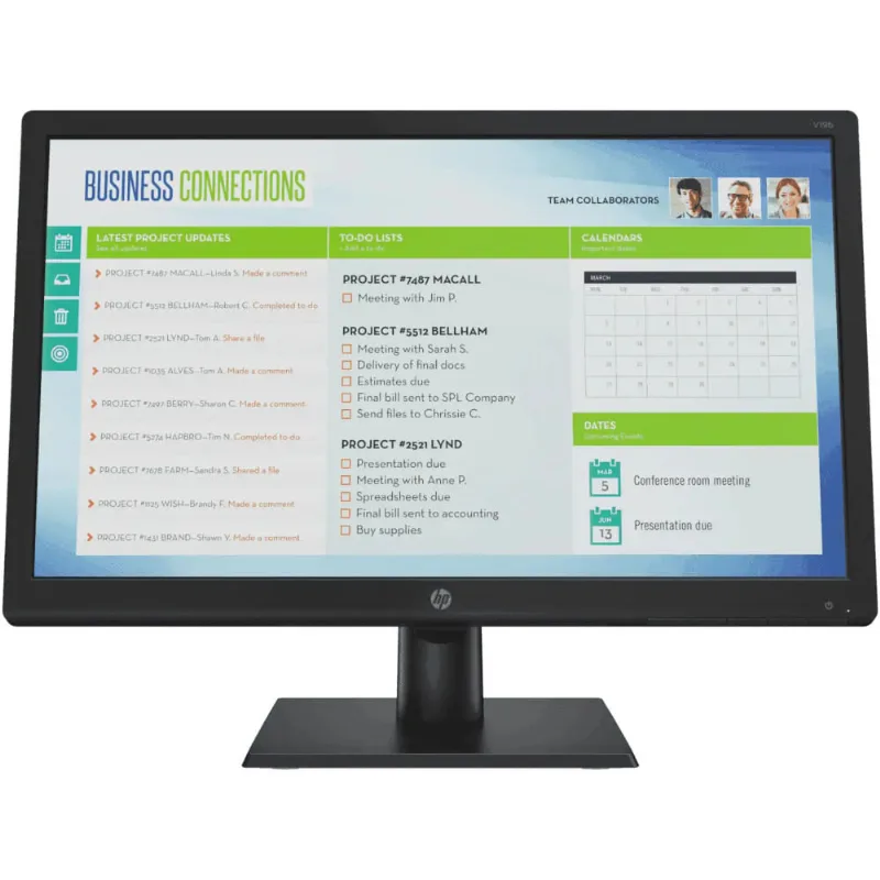 Monitor HP LED V19B 18,5 HD 60Hz 5ms TN VGA Preto 2XM32AA AC4 1185