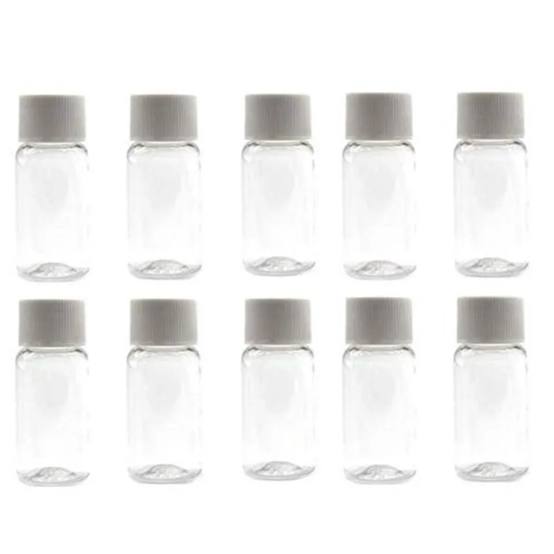 10PCS 30ml/1oz vazio recarregável pet transparente frasco de plástico frasco de viagem recipiente cosmético pote suporte com tampa de parafuso de plástico para loção de óleo essencial toner perfume (C