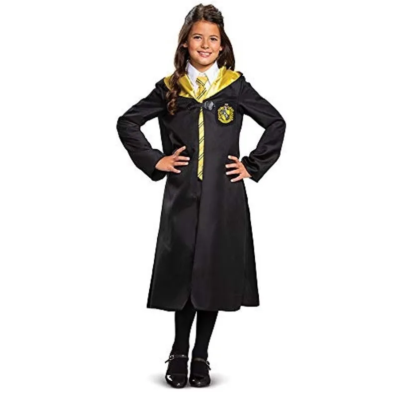 Acessório de fantasia infantil clássico Harry Potter Hufflepuff Robe, preto e amarelo, tamanho infantil grande (10-12)