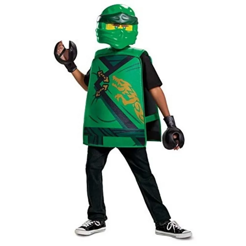 Lloyd Costume para Crianças, Lego Ninjago Legacy Acessórios Básicos Básicos de Personagens, Single Child Size Green